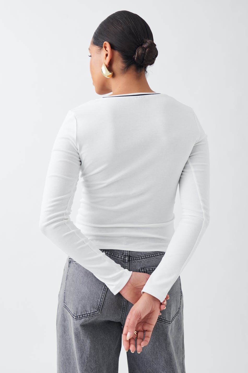Contrast Long Sleeve Top