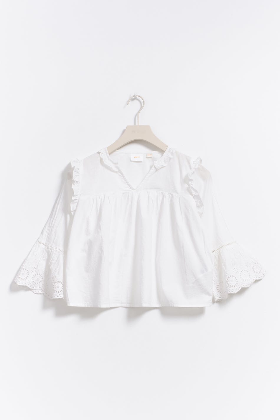Y Frill Sleeve Blouse