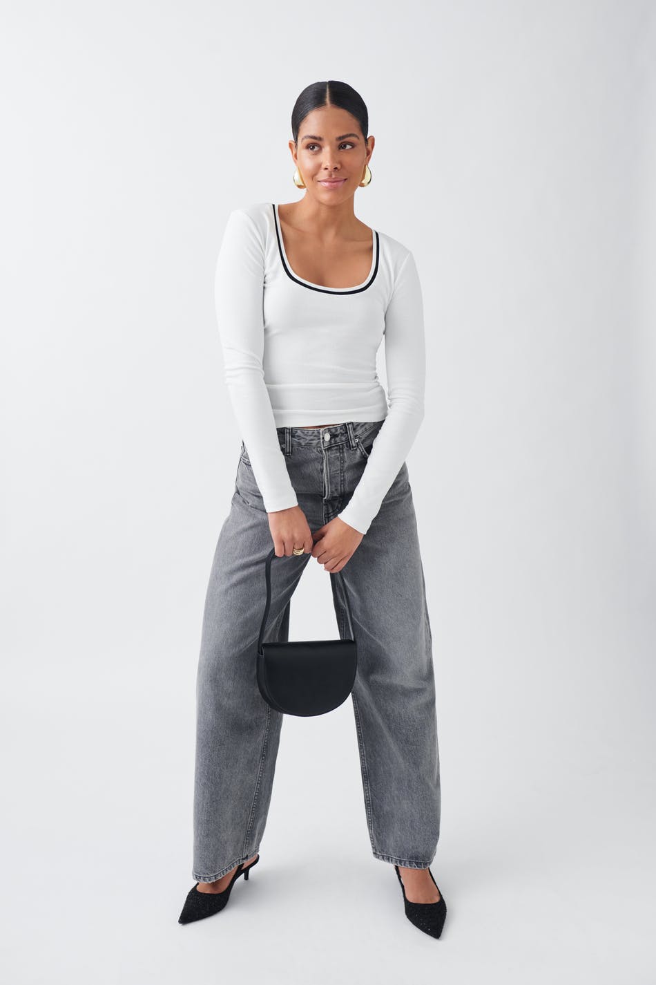 Contrast Long Sleeve Top
