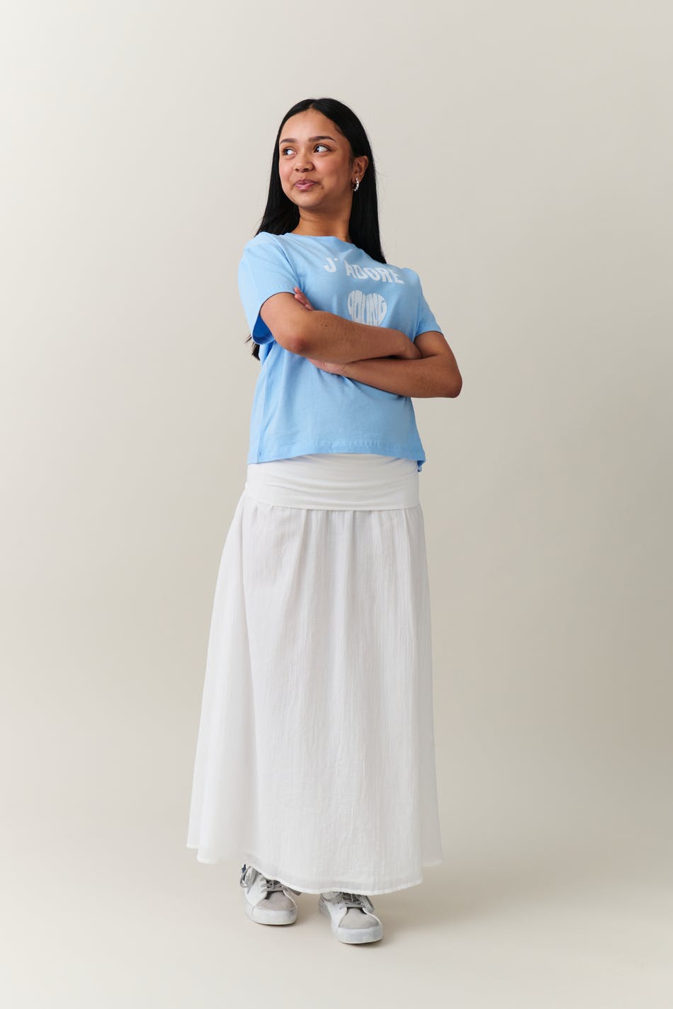 Y Folded Maxi Skirt