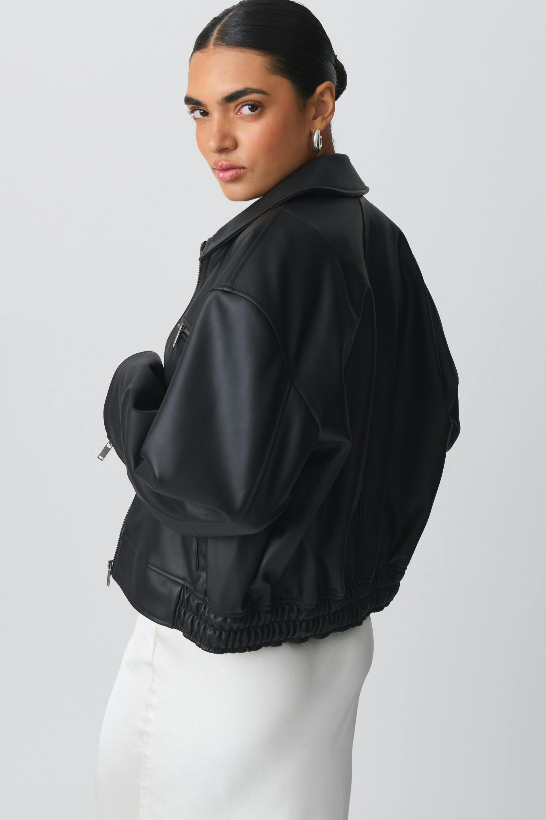 Pu Bomber Jacket