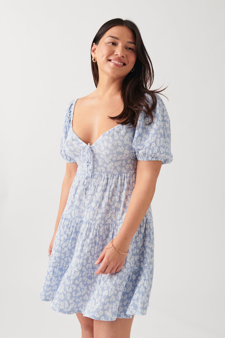 Puff Sleeve Mini Dress