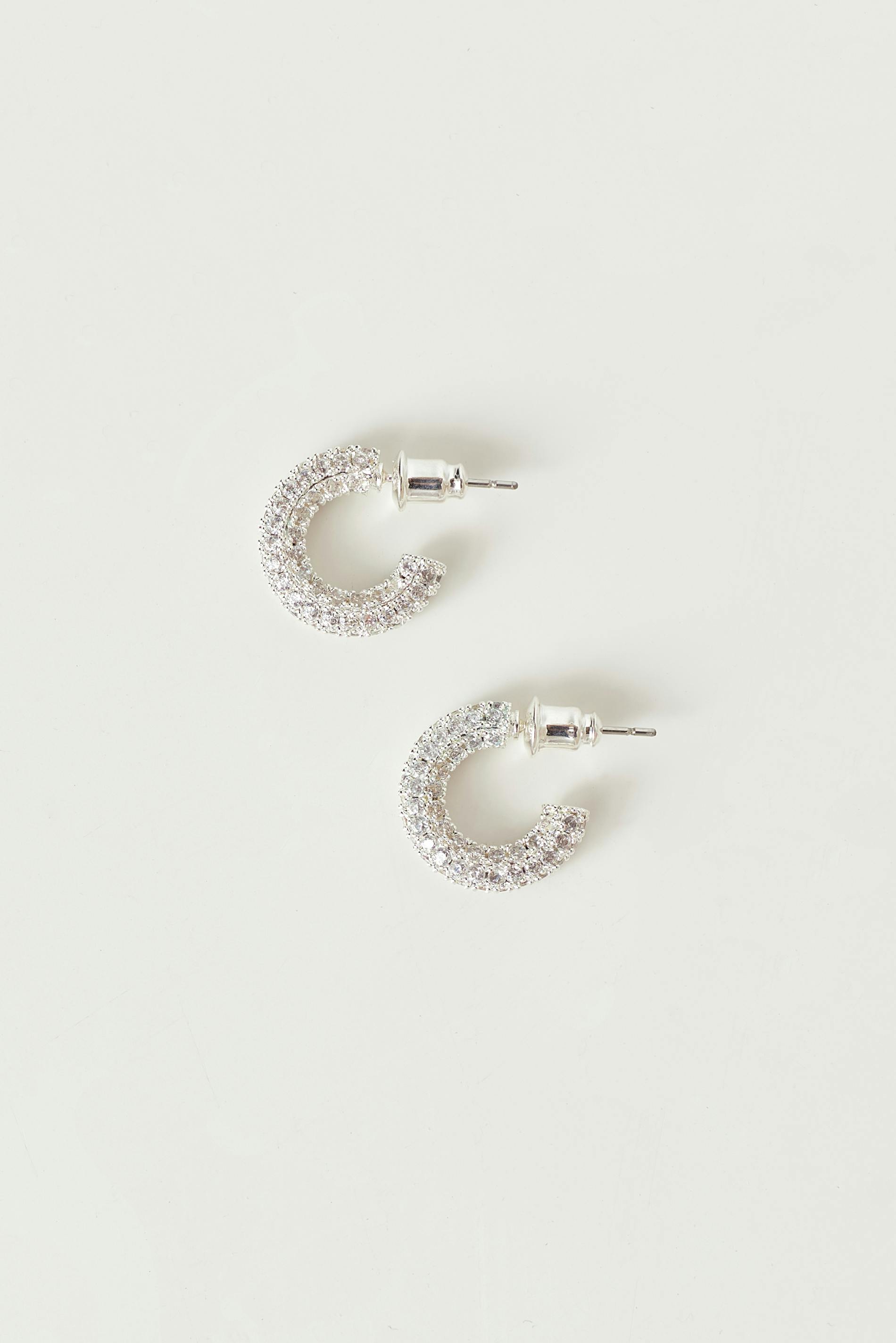Mini Pave Hoops