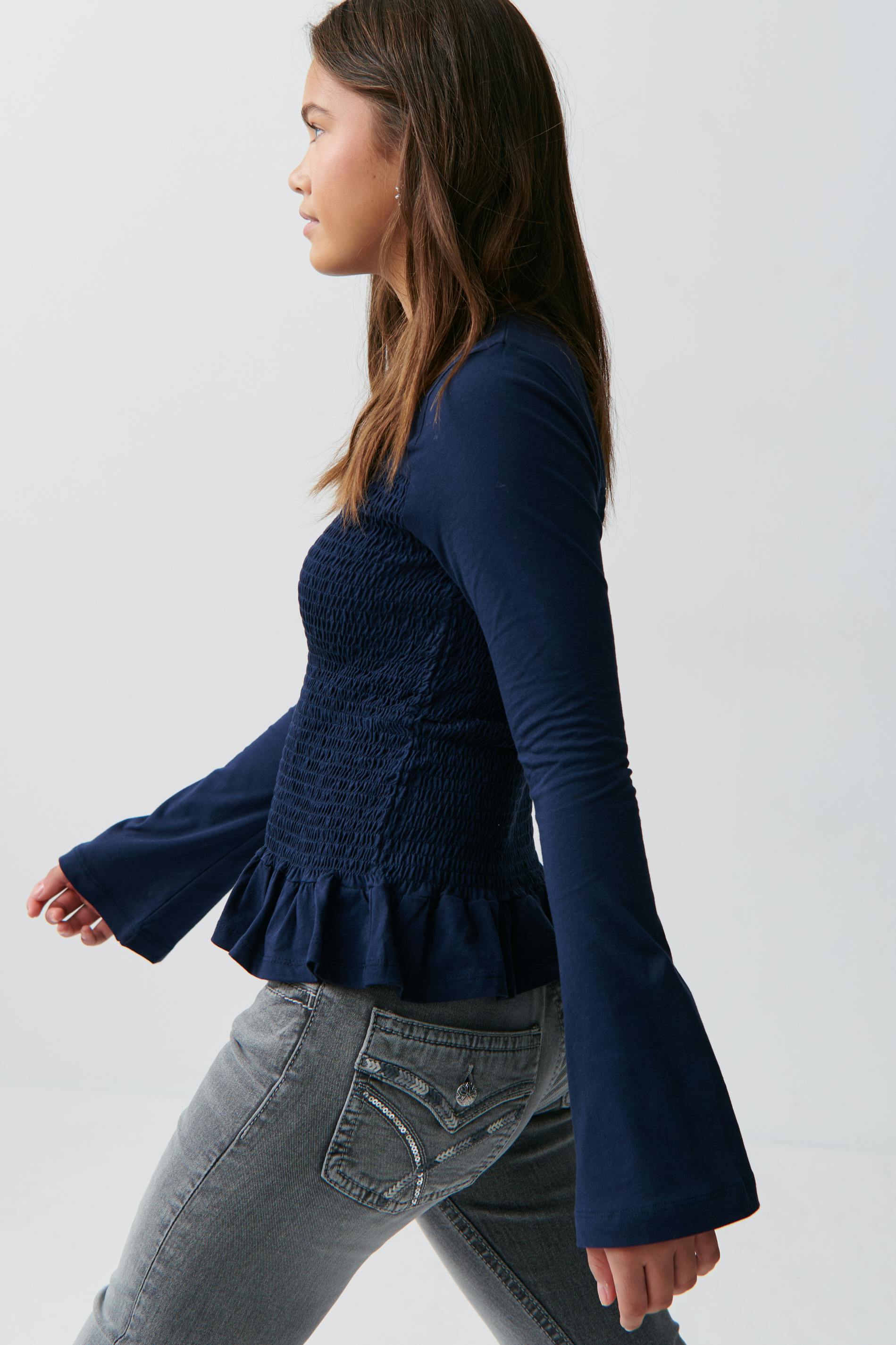 Y Smock Long Sleeve Top