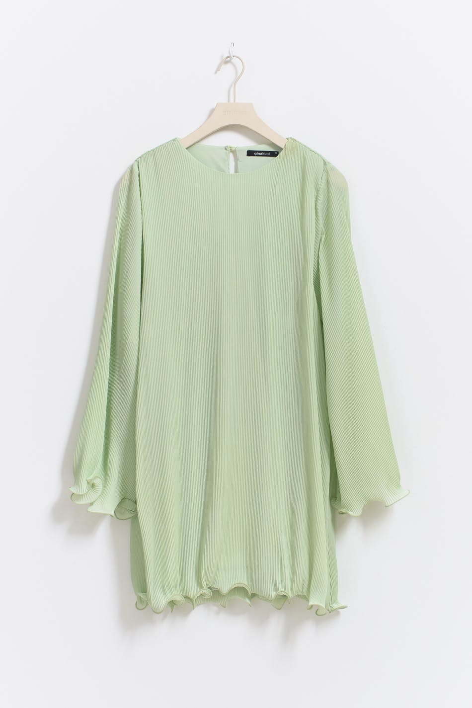 Pleated Wave Edge Mini Dress