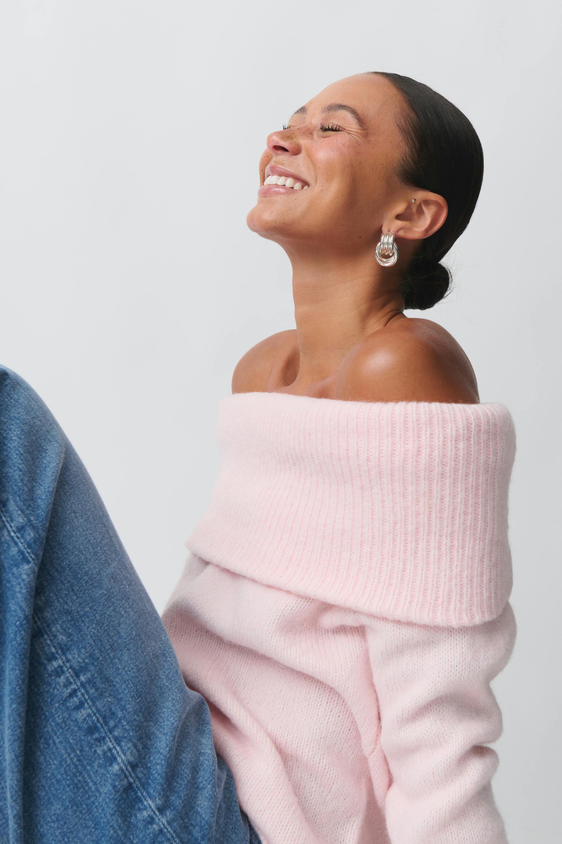 Knitted Off Shoulder Sweater