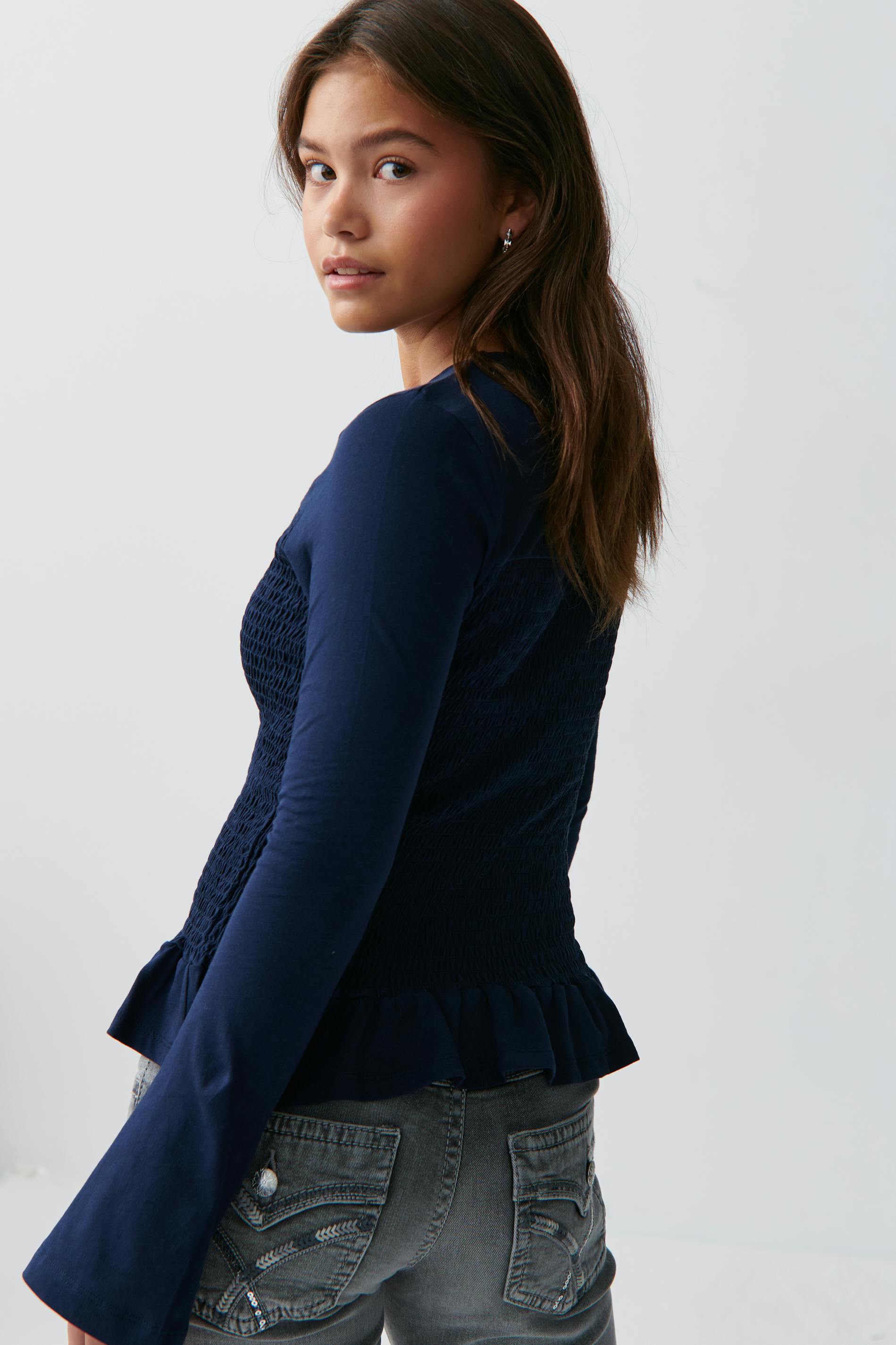 Y Smock Long Sleeve Top