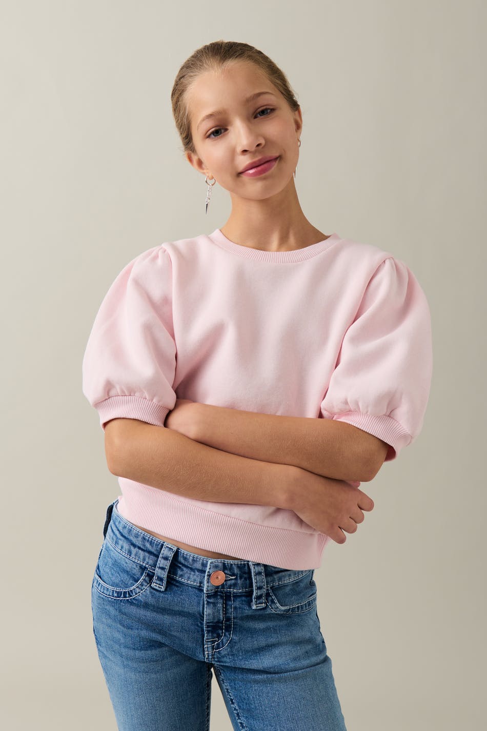 Y Puff Sleeve Sweater