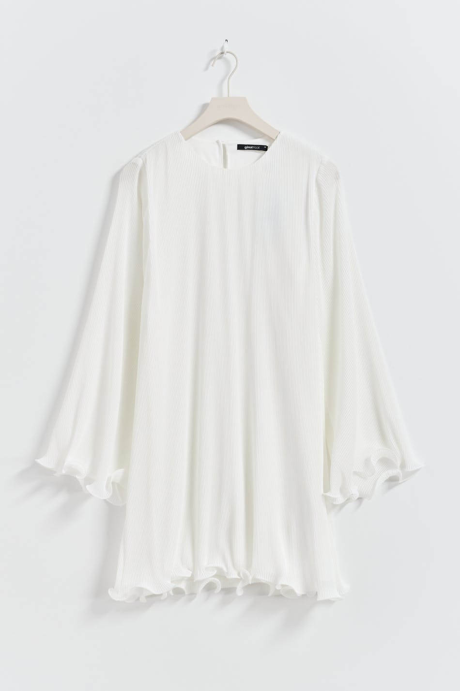 Pleated Wave Edge Mini Dress