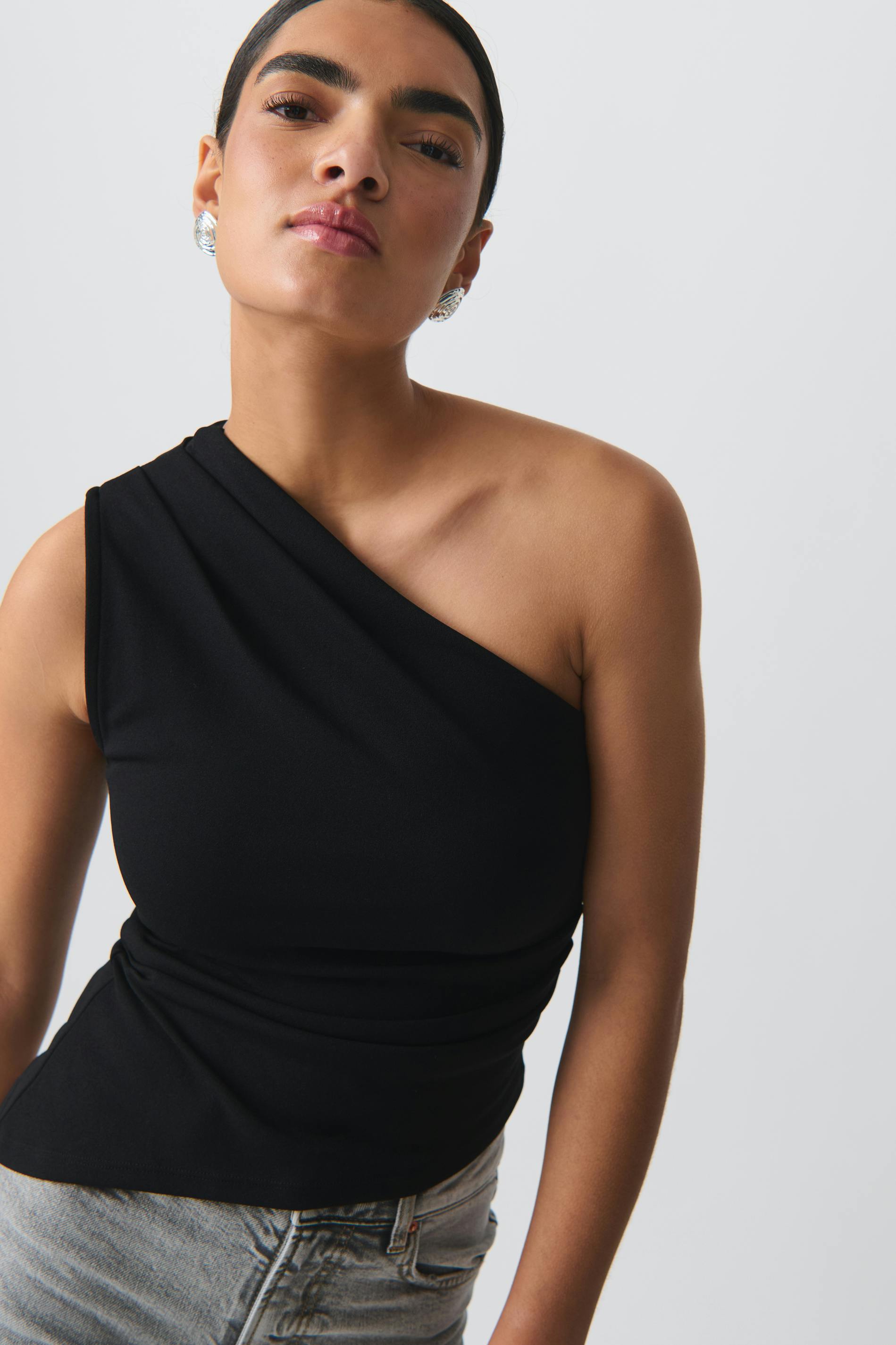 One Shoulder Drapy Top
