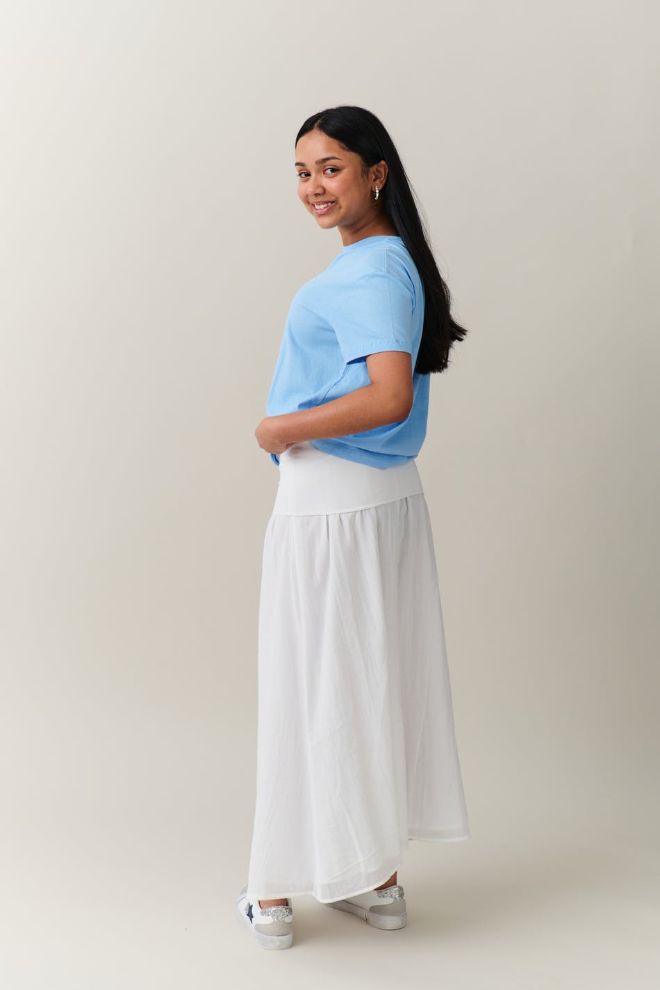 Y Folded Maxi Skirt