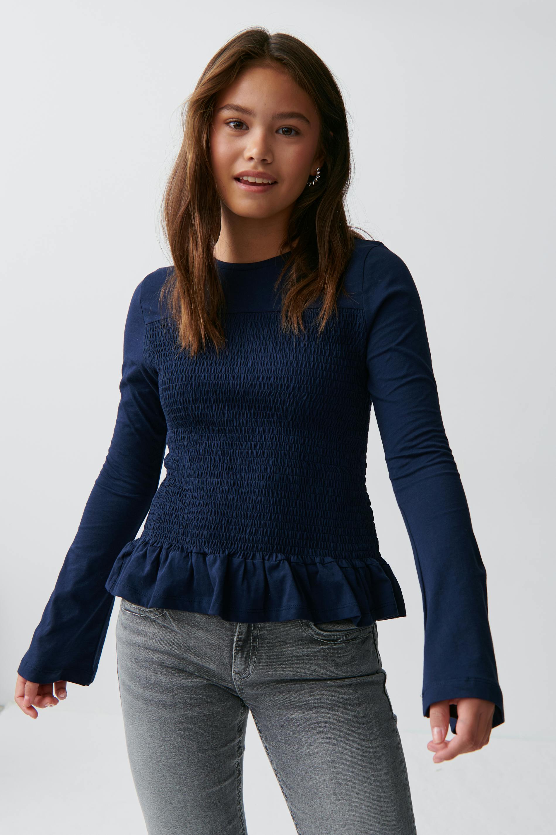 Y Smock Long Sleeve Top