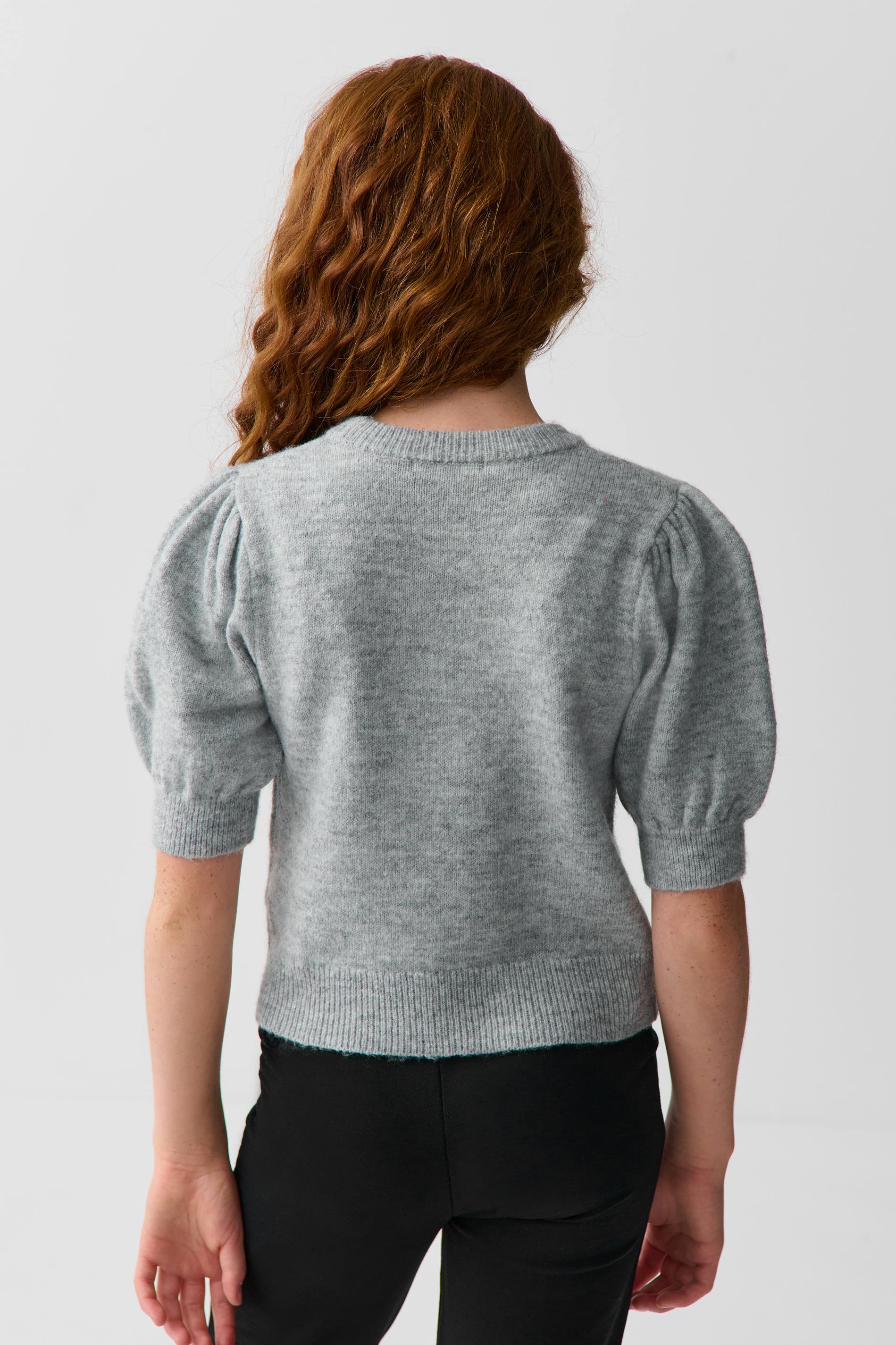 Y Kn Cropped Sleeve Top