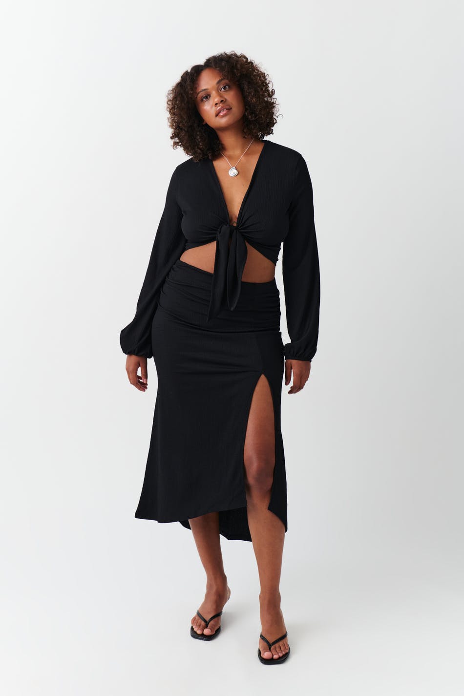 Ruched Midi Skirt