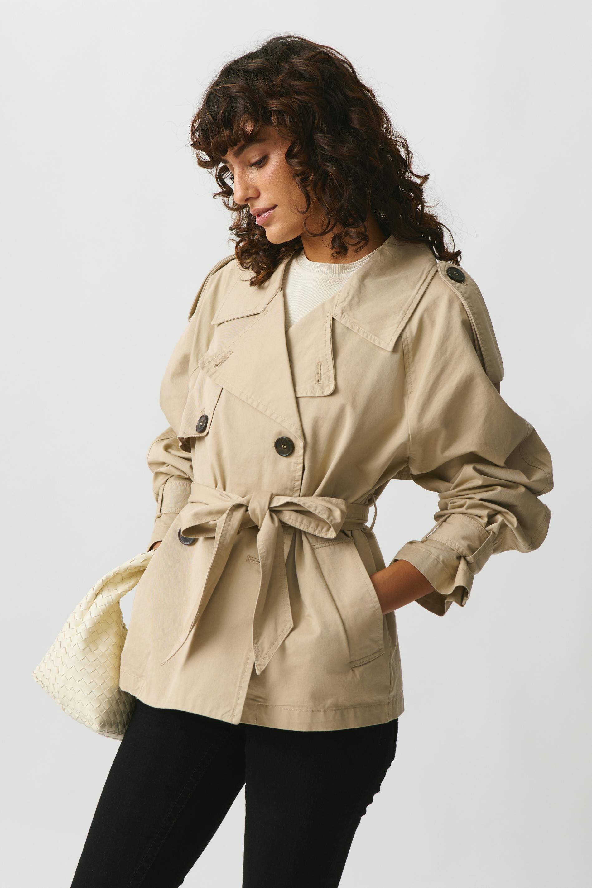 Short Belted Trench Coat