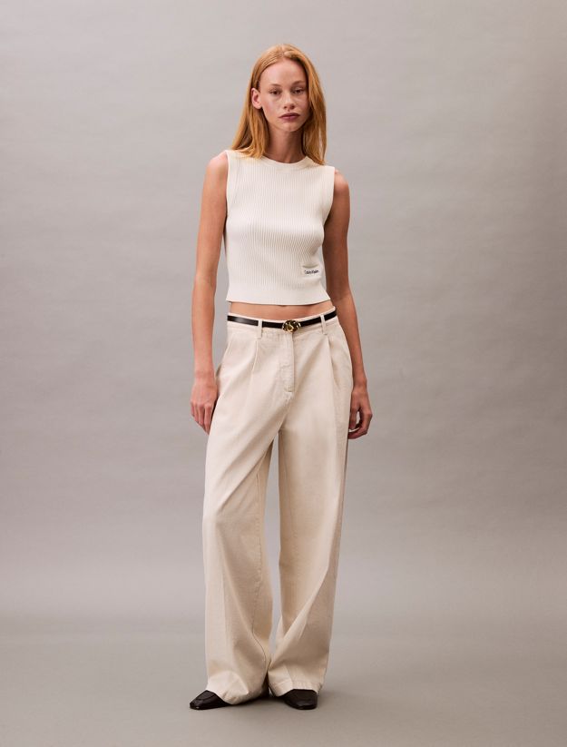 Soft Ribbed Crew Neck Vest