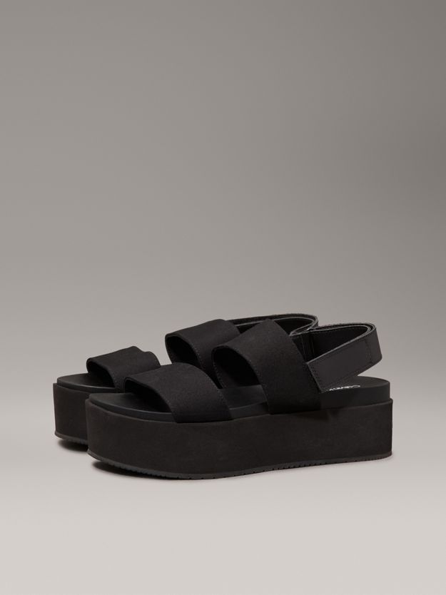 Canvas Platform Wedge Sandals