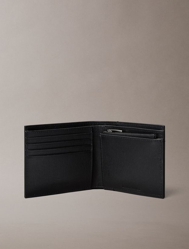 Saffiano Leather Bifold Wallet with Coin Pouch