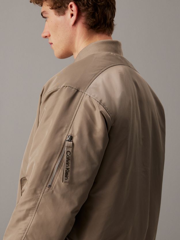 Padded Nylon Bomber Jacket