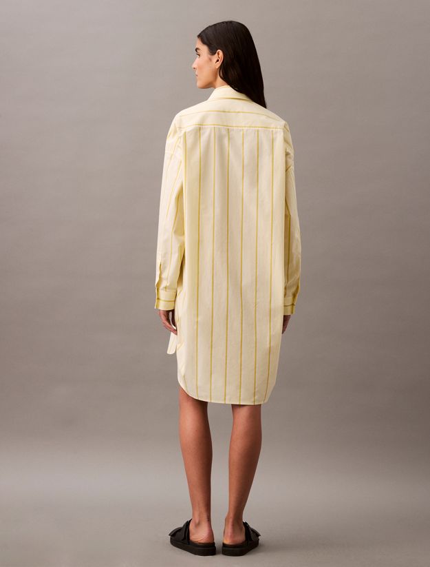 Relaxed Striped Cotton Shirt Dress