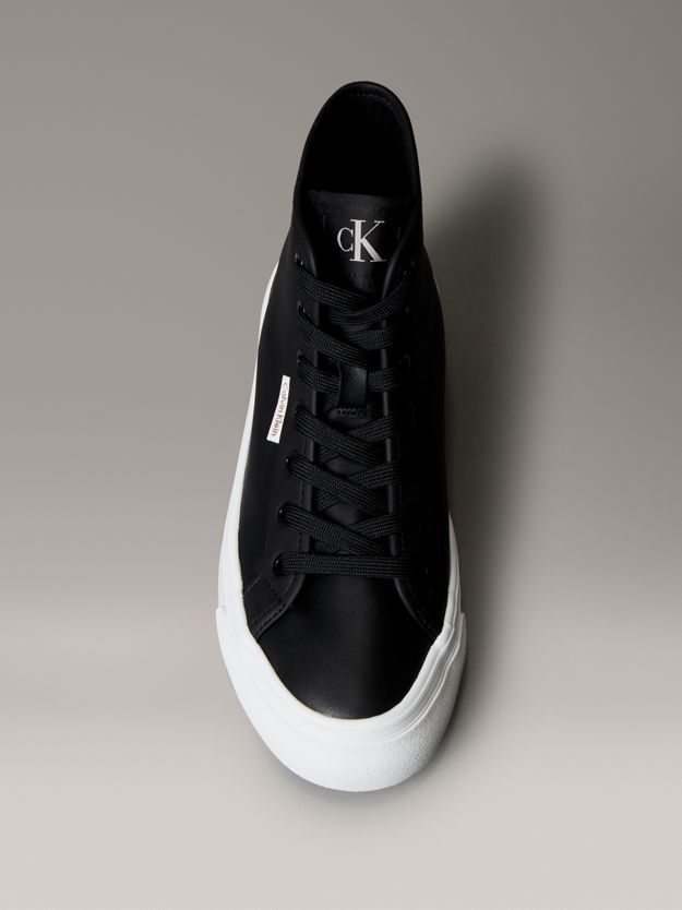 Leather High-Top Platform Trainers