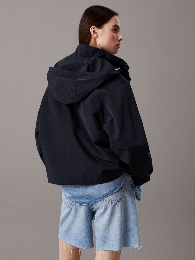 Relaxed Soft Nylon Hooded Jacket