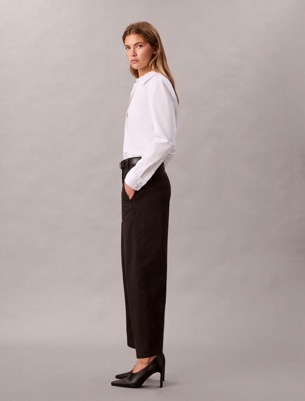 Cotton Stretch Twill Barrel Trousers