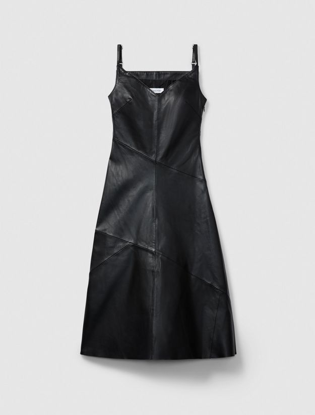 Leather Sleeveless Midi Dress
