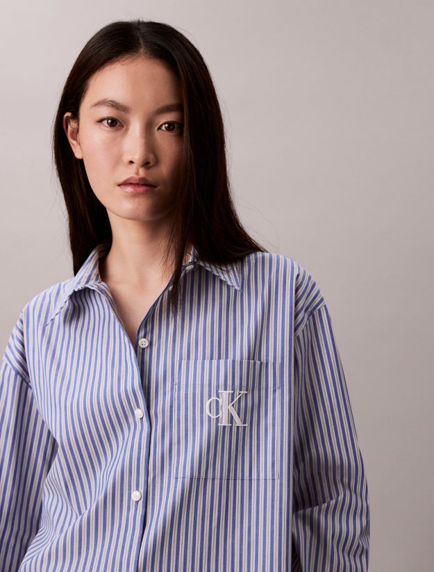 Cotton Poplin Striped Shirt