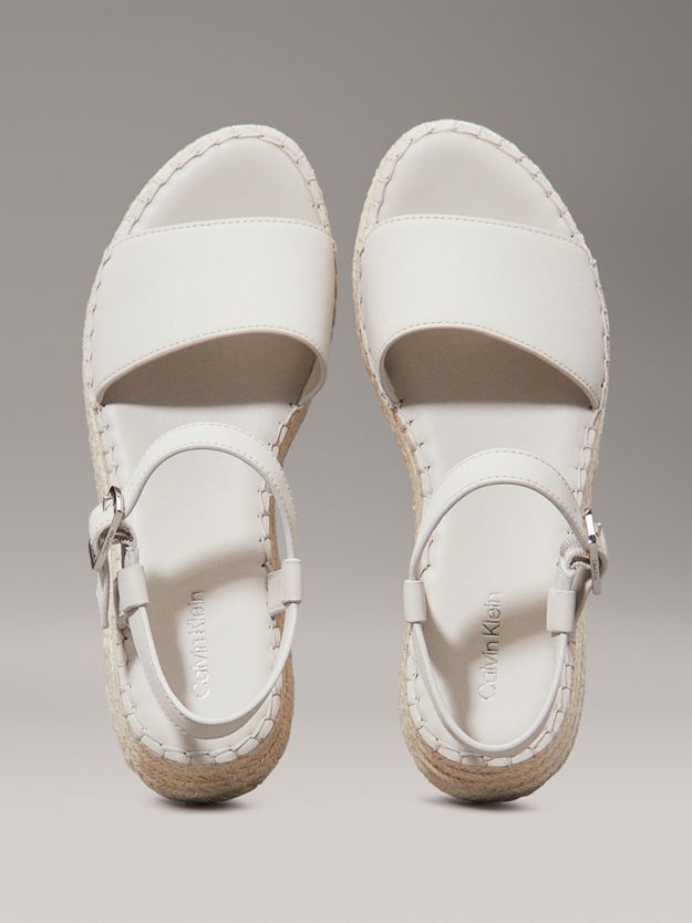 Leather Espadrille Platform Sandals