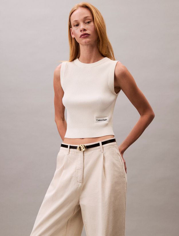 Soft Ribbed Crew Neck Vest