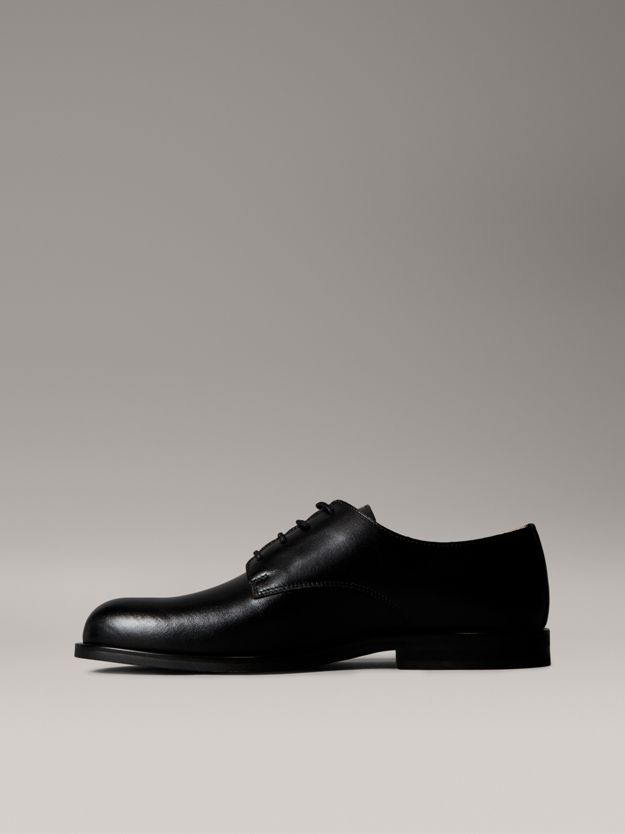 Leather Cushioned Derby Lace-Up Shoes