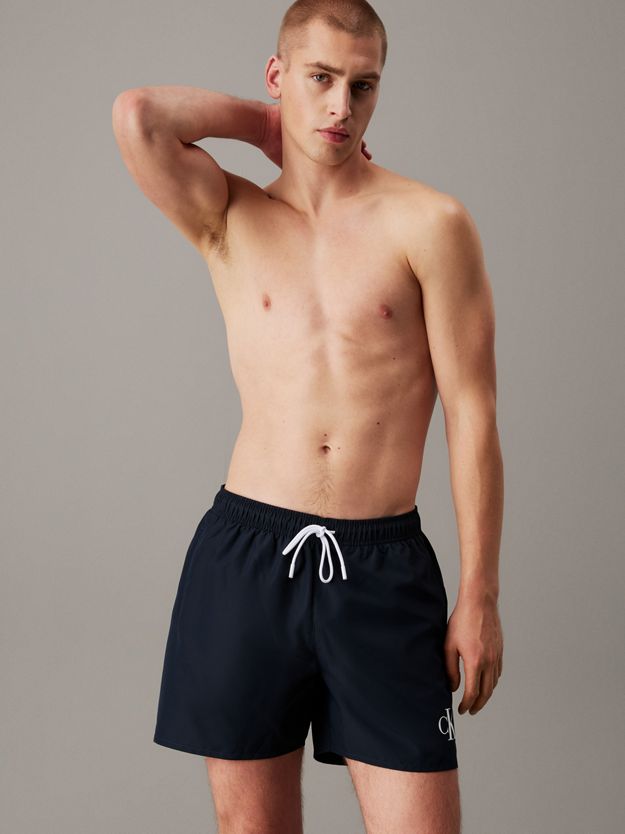 Medium Drawstring Swim Shorts - CK Monogram
