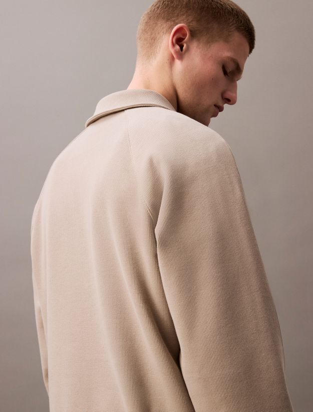 Double Rib Logo Zip Polo Shirt