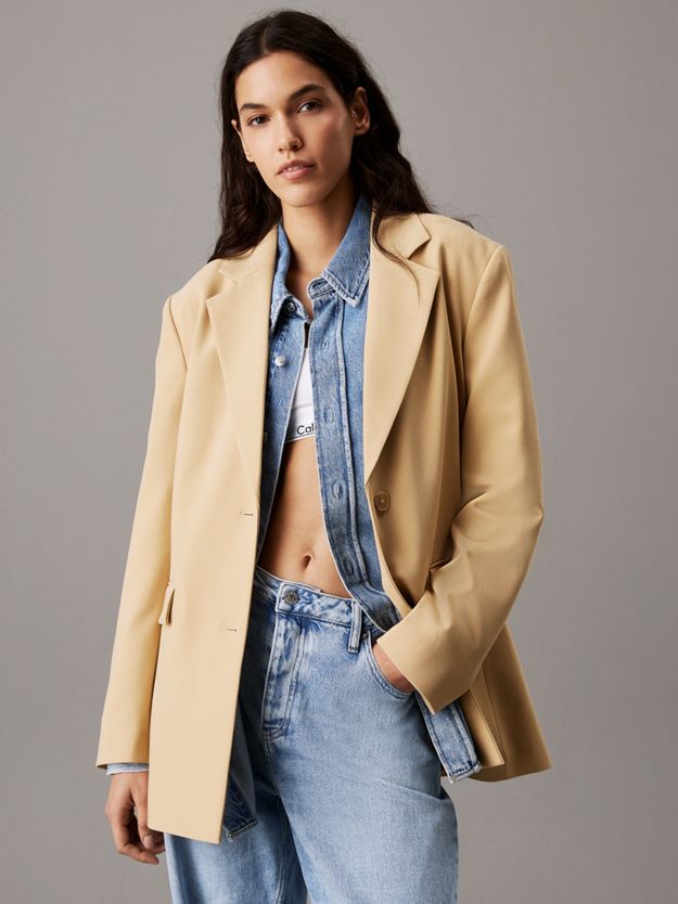 Soft Twill Tie Back Blazer