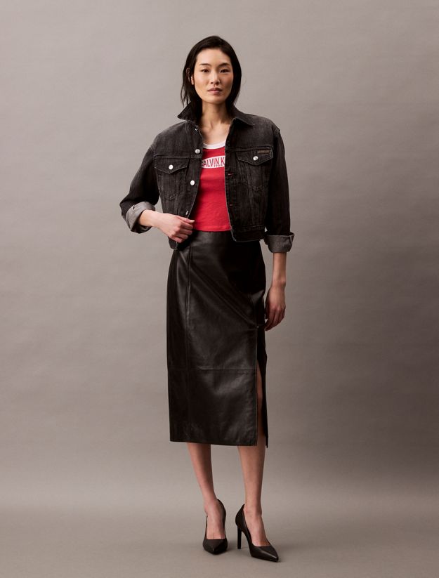 Leather Midi Skirt
