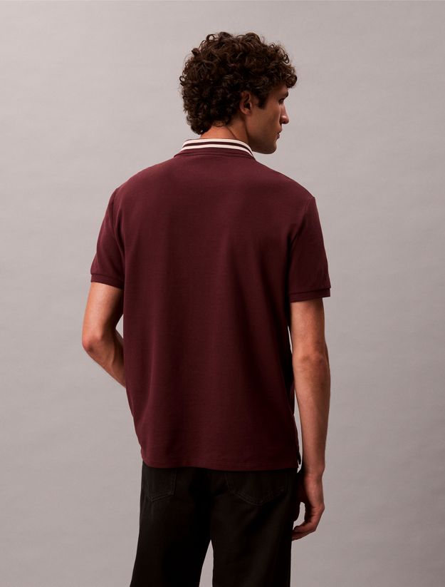 Monogram Logo Pique Tipped Classic Polo Shirt