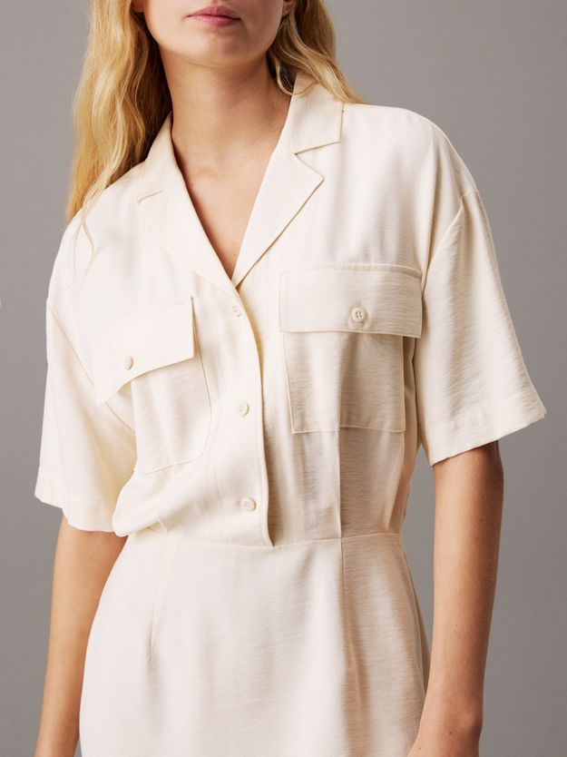 Soft Twill Utility Shirt Dress