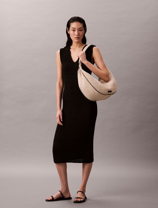 Large Raffia Hobo Bag