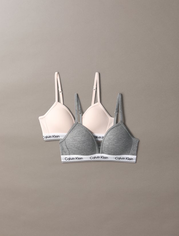 2 Pack Girls Triangle Bras - Icon Cotton Stretch