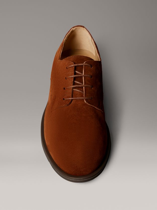Suede Cushioned Derby Lace-Up Shoes