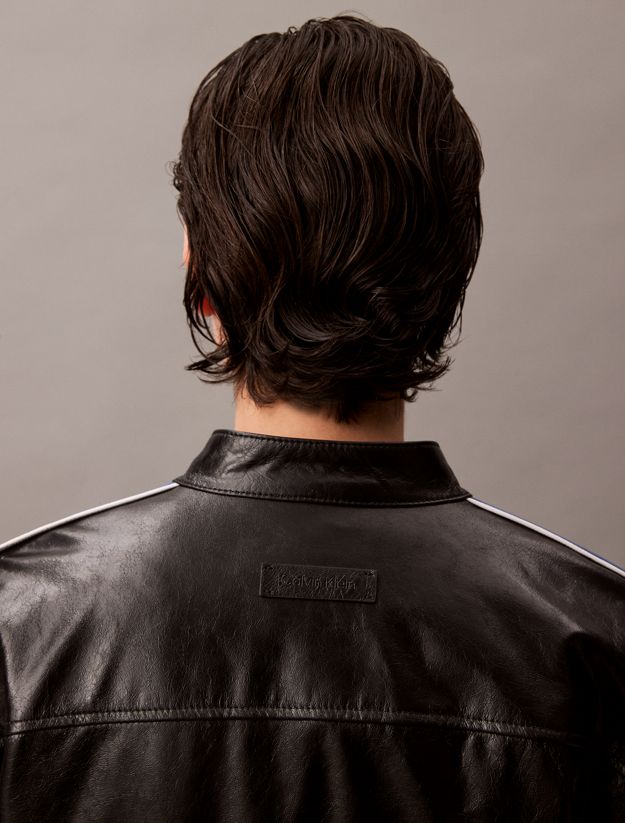 Relaxed Leather Zip Jacket