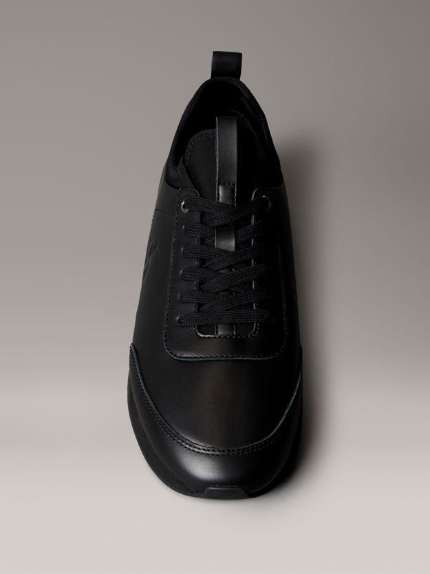 Leather Signature Logo Runner Trainers