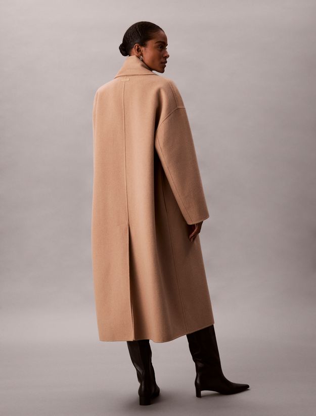 Wool Blend Scarf Coat