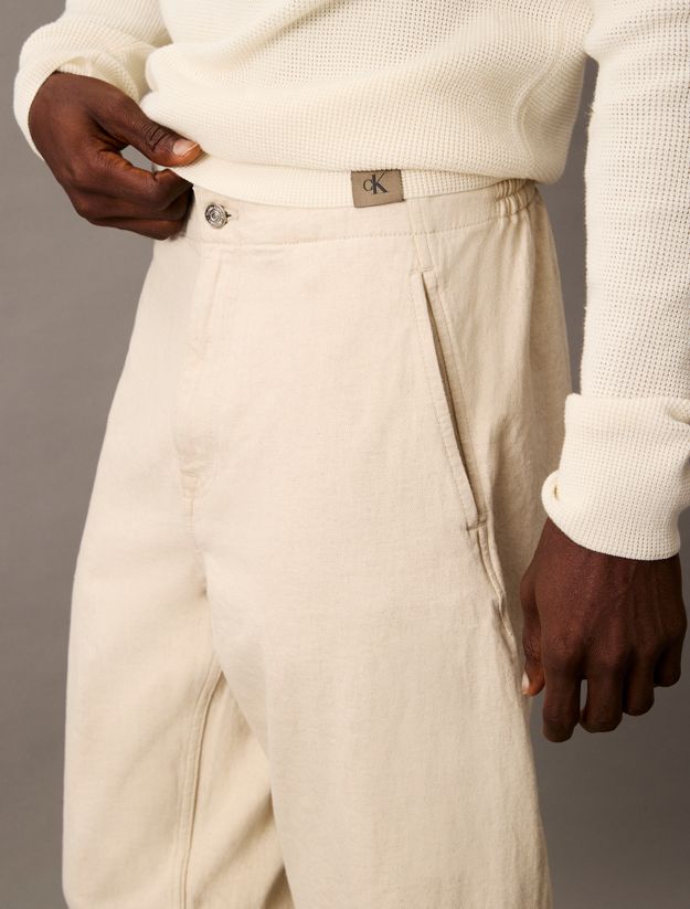 Cotton Linen Relaxed Jeans