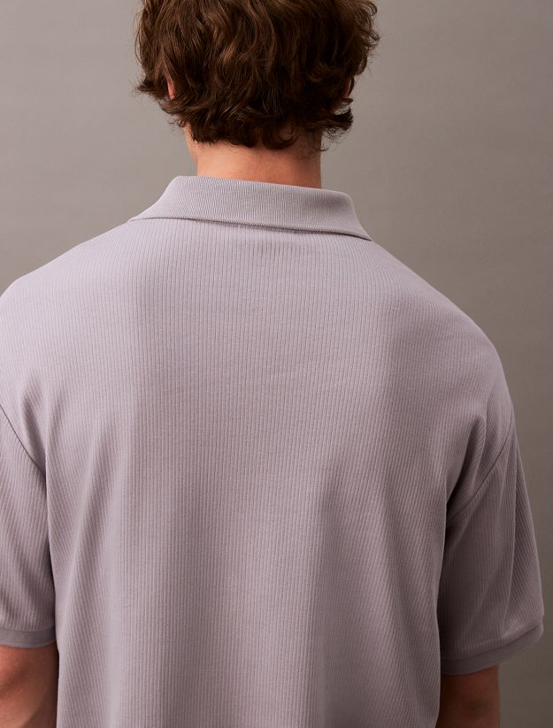 Relaxed Ribbed Cotton Polo Shirt