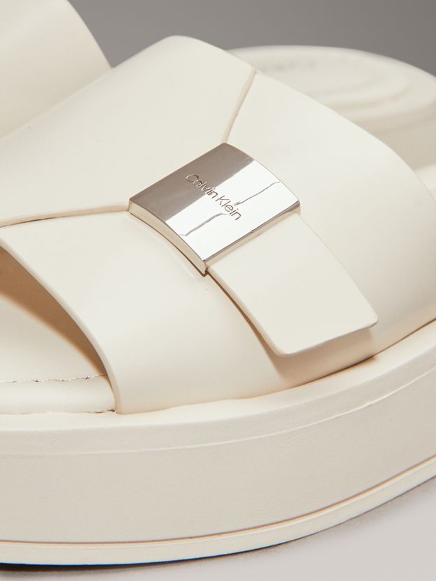 Leather Platform Sliders