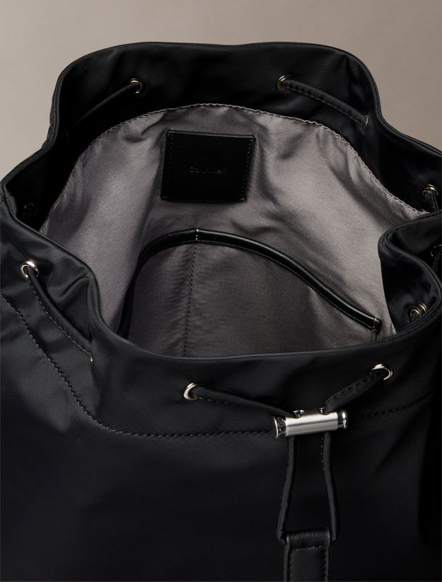 Matte Nylon Drawstring Backpack