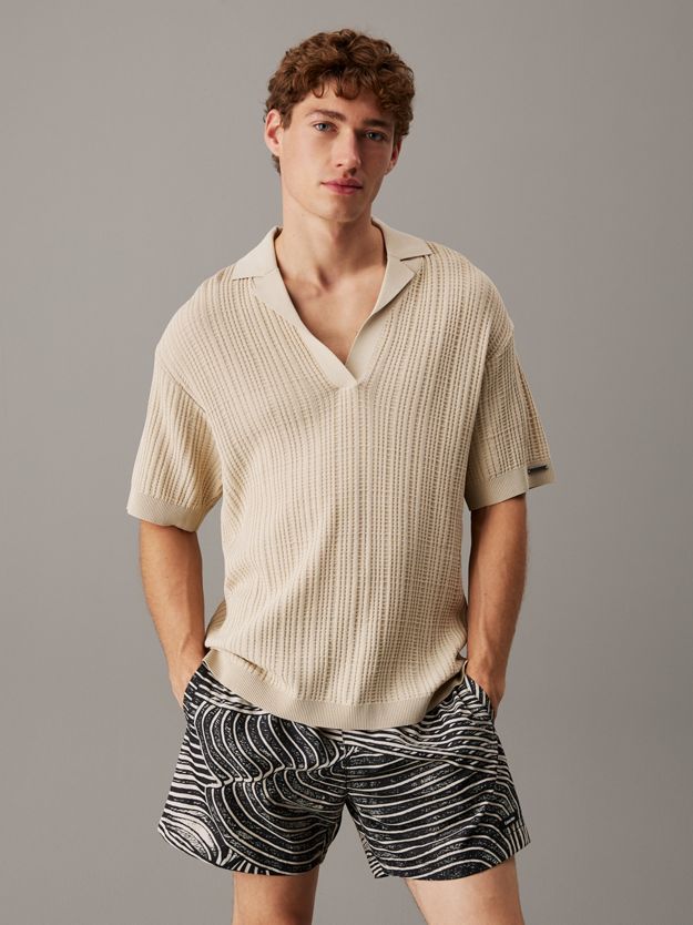 Open Knit Beach Polo Shirt