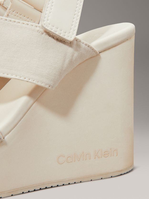 Canvas Platform Wedge Sandals